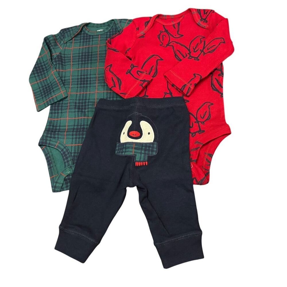 NWT Carter's 3M Baby Boys Holiday Christmas 3 pc outfit - Picture 2 of 3